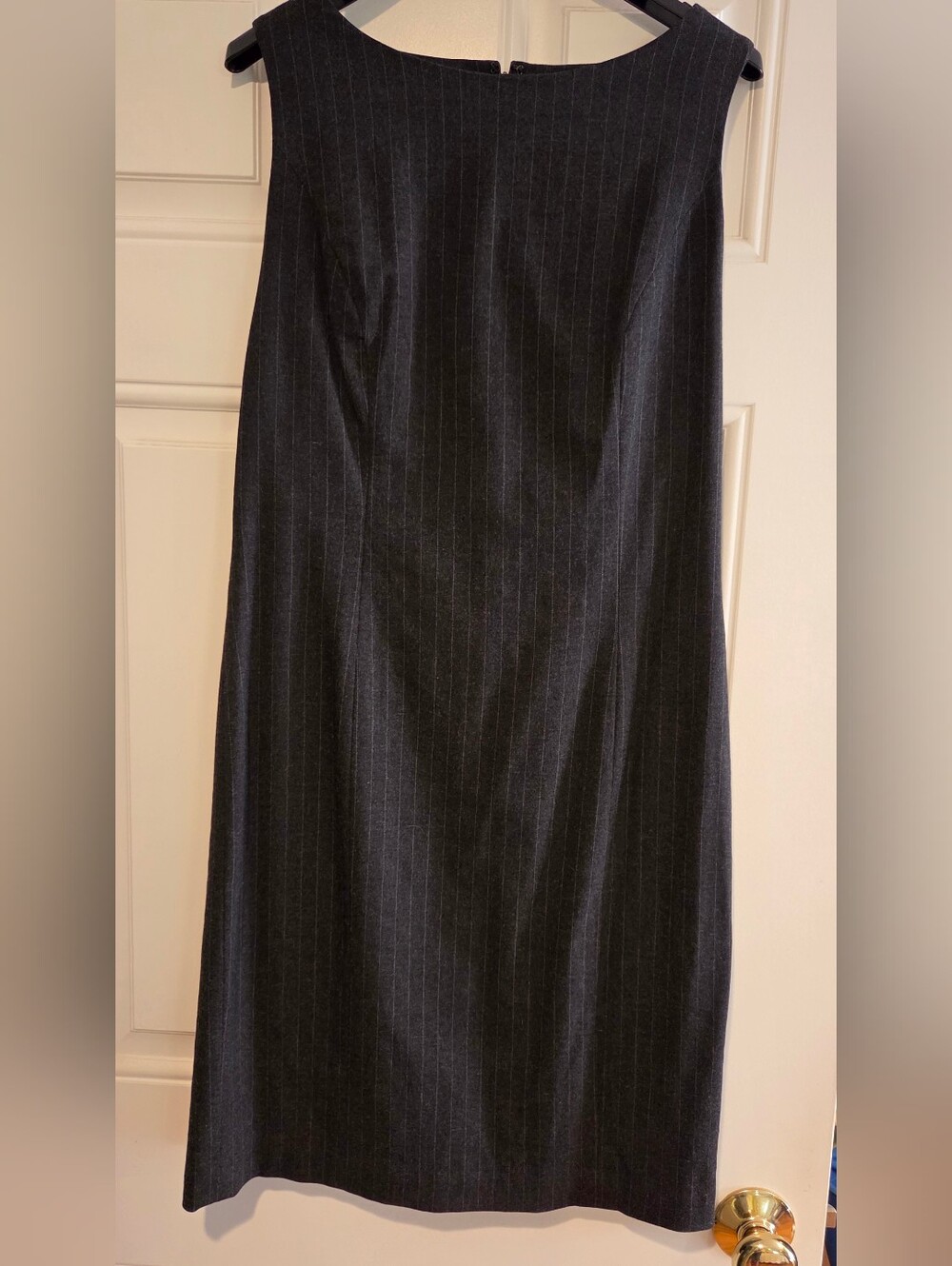 Apostrophe Charcoal Pinstripe Midi Dress